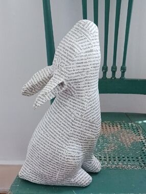 Vintage French Text Papier-mâché Rabbit